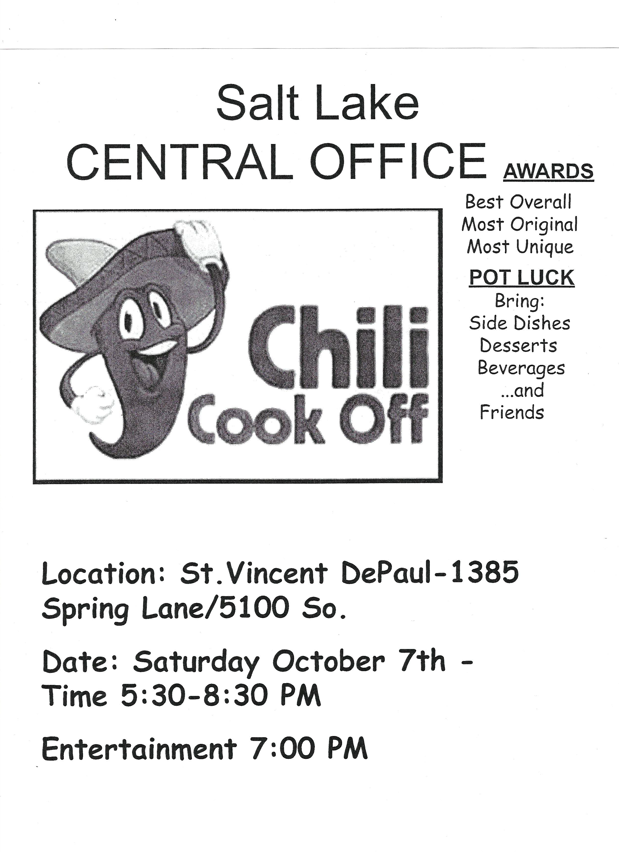 Featured image for “Salt Lake Central Office Chili Cook Off”