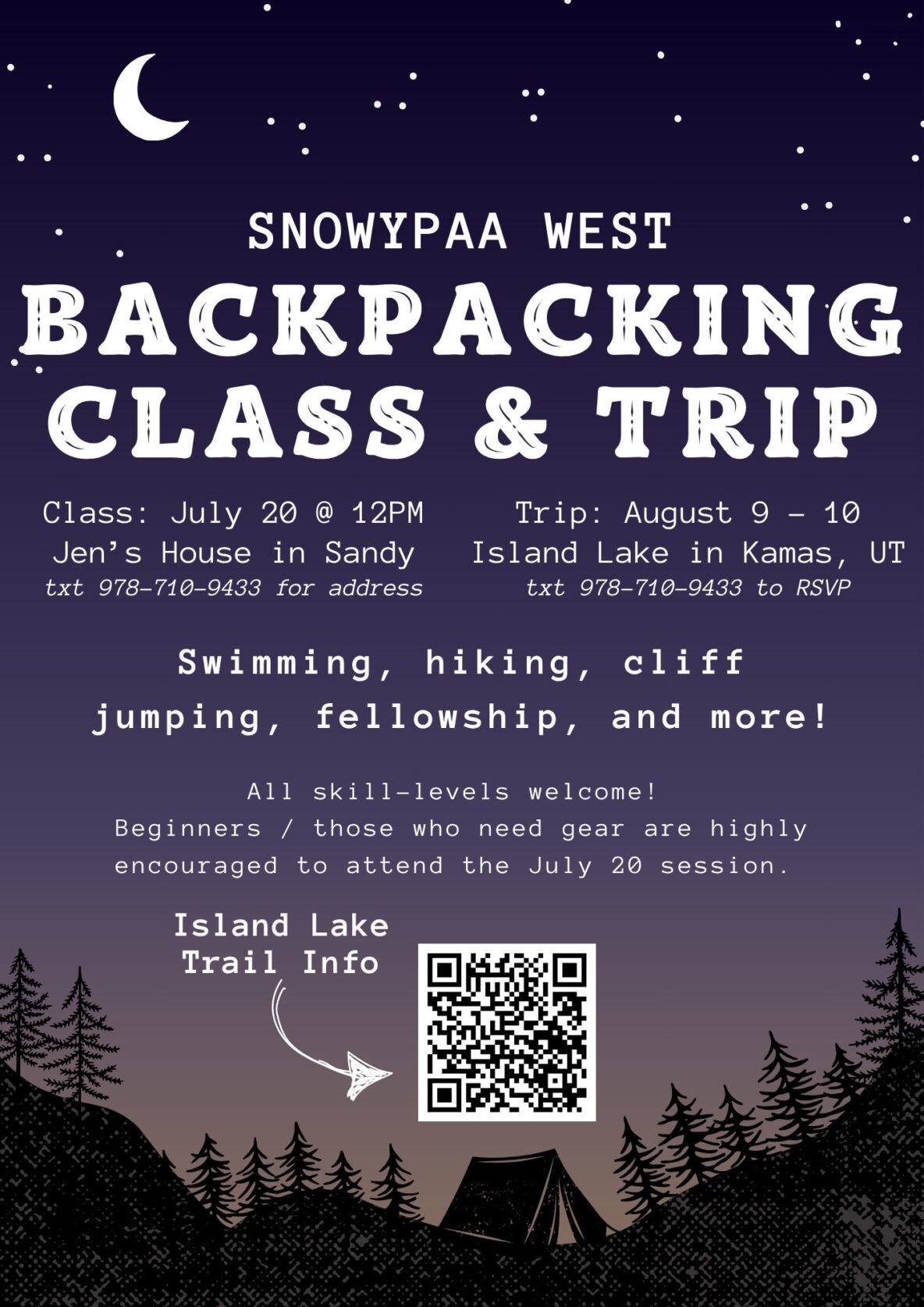 SNOWYPAA West Backpacking Class & Trip