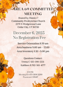 2025.12.06 Area 69 Committee Meeting